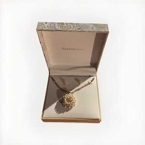 Gold White Pearl Cluster Trinket Box Table Decorative Accent Made in China